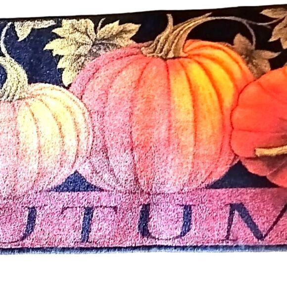 Pumpkin Patch Doormat Fall AUTUMN  Indoor / Outdoor 18"x 30" Rustic - Picture 3 of 7